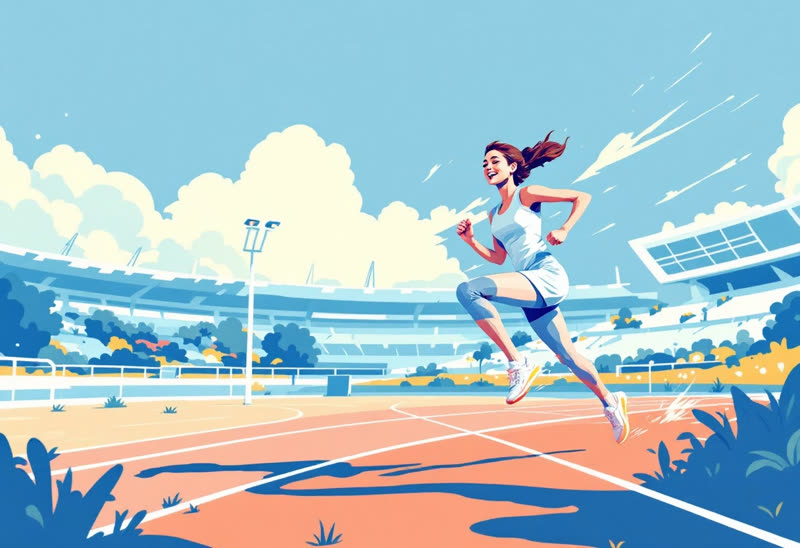 Children running fast on a track